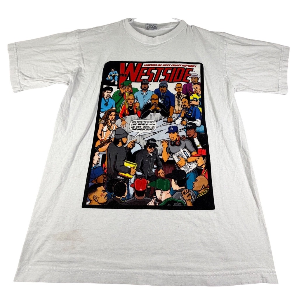 Pro 5 Athletic Legends of West Coast Hip Hop Westside Graphic T-Shirt White L